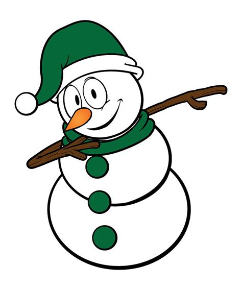 Cool Dabbing Snowman Winter Fun Christmas Holidays Drawing by Kanig ...