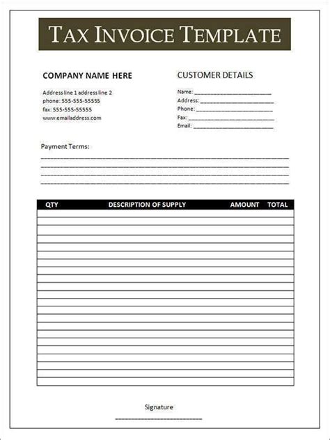 80 Free Printable Tax Invoice Template Abn Photo For Tax Invoice