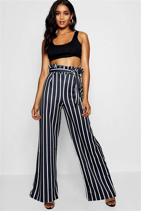 Paperbag Waist Wide Leg Pants Boohoo