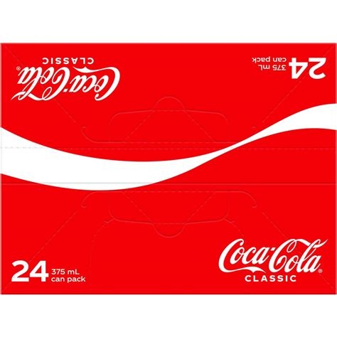 Coca Cola Classic Soft Drink Multipack Cans 375ml X 24 Pack Woolworths