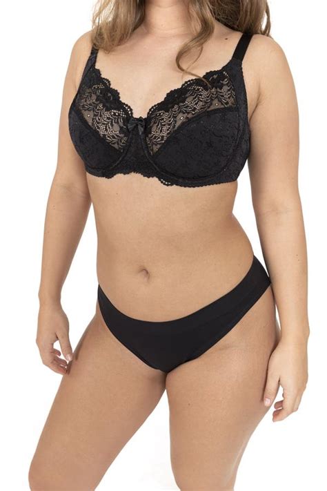 Σουτιέν Dorina Philippa Μαύρο δαντέλα Μεγάλα μεγέθη Cup D E lingerie shop gr