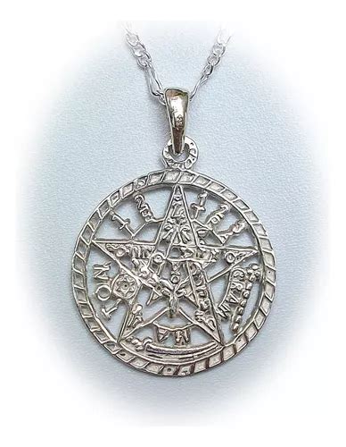 Dije Tetragramaton Pentagrama Y Cadena En Plata Ley Meses Sin