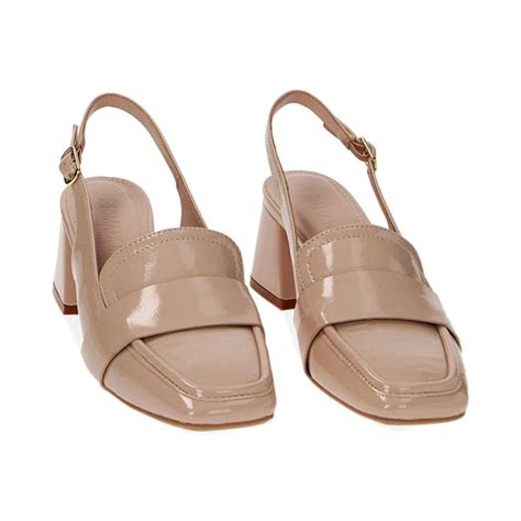 Donna Stringate E Mocassini Primadonna Collection Mocassini Slingback Nude In Naplak Tacco 5