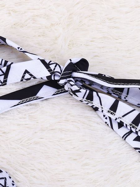 Sexy Geometry Printed Wireless Bikini Swimwear Power Day Sale