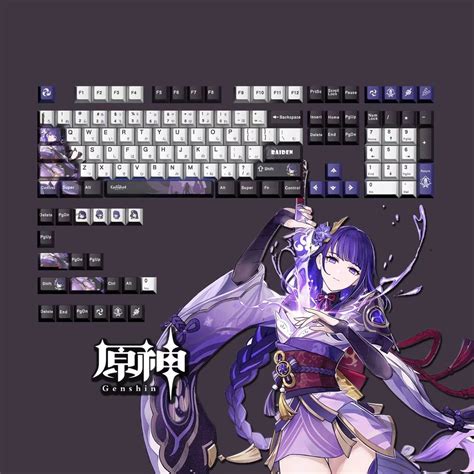 Genshin Teclas De Impacto Raiden Shogun Pbt Perfil De Cereza Juegos