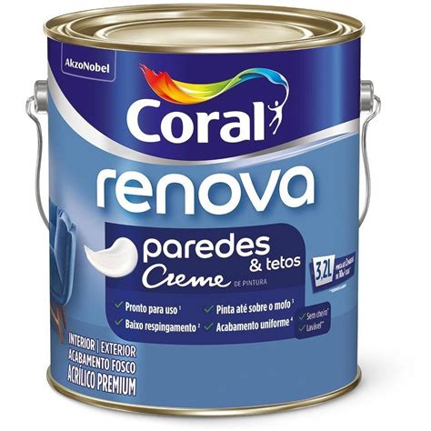 Tintas Na Cor Palha - Tinta Coral Renova Paredes Fosco na Cor Palha 3,2L - Comercial Aliança ...