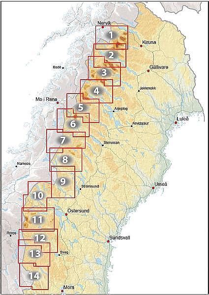 Wandelkaart Zweden Abisko Kebnekaise Nikkaluokta Outdoor Fjall