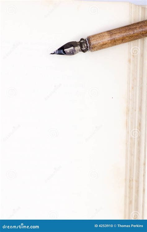 Blank page and pen stock photo. Image of document, book - 4253910