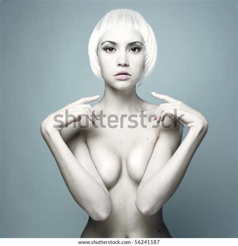 Photo Futuristic Nude Woman Blond Hair Stock Photo Shutterstock