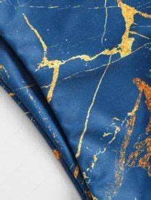 Zaful Marble Print Underwire High Cut Bikini Swimsuit In Peacock Blue Zaful