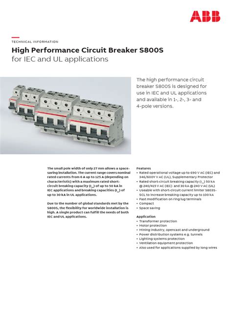 High Performance Circuit Breaker S800S final | PDF | Alternating ...