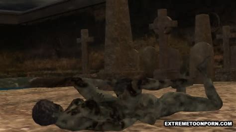 Two D Cartoon Zombie Lesbian Babes Fooling Around