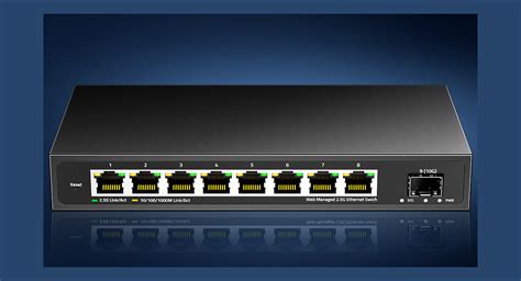Управляемый коммутатор AMPCOM с 8х портами 2.5GbE и отсеком 10GbE SPF+ ...