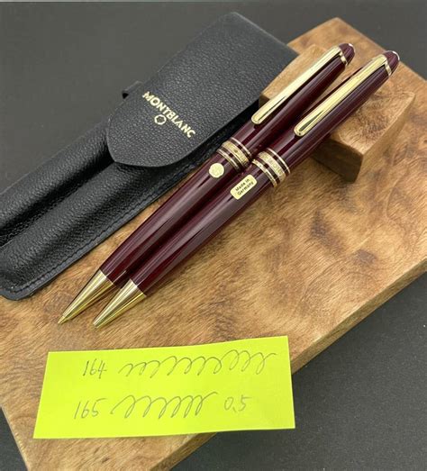 やや傷や汚れあり1円スタートMONTBLANC Meisterstck 164 165 ボルドー ボールペン シャーペン セット ペン