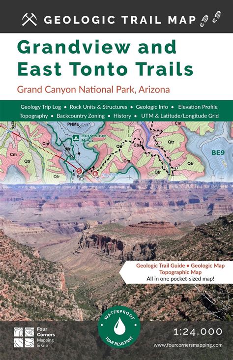 Geologic Trail Map Of The Grand Canyon Grandview And East Tonto Trails