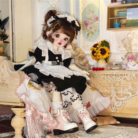 Модное платье 1/6 BJD, классическая юбка горничной из 6 предметов ...