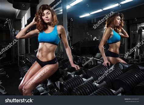 Sexy Athlete Brunette Girl Rest Gym Stock Photo Shutterstock