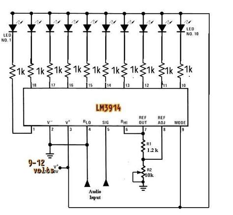 Lm3914 - описание, характеристики, схема включения