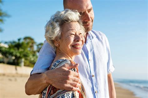 Happy Mature Mother Son Beach Premium Psd Rawpixel