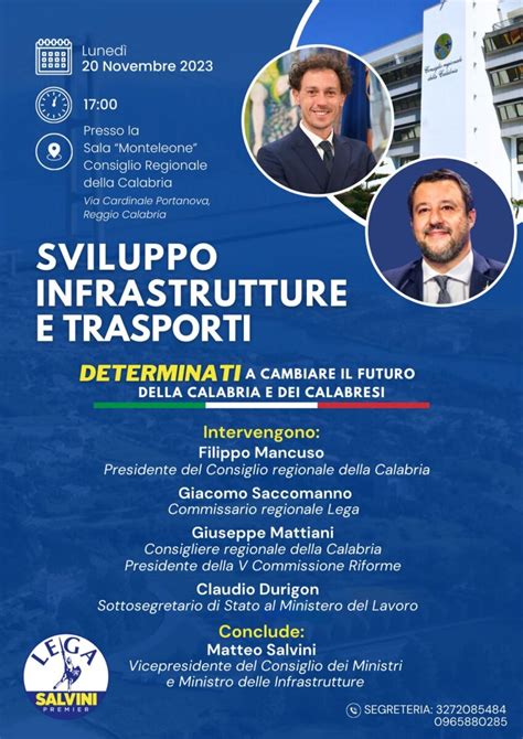 Infrastrutture In Calabria Matteo Salvini Torna A Reggio