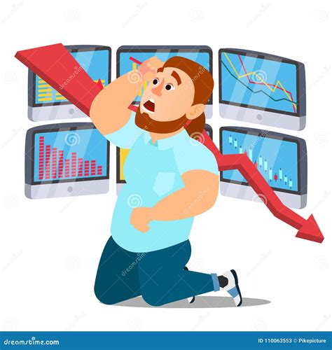 Unhappy Nervous Businessman Vector Screaming Male Financial Crisis
