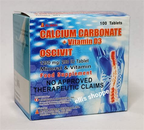 Oscivit Calcium Carbonate 1250mg Vitamin D3 250 Iu Mineral And