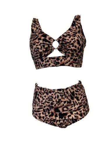 STRÓJ KĄPIELOWY WYSOKI STAN PANTERKA BIKINI XL 5906703012416 Cena Opinie Dwuczęściowe