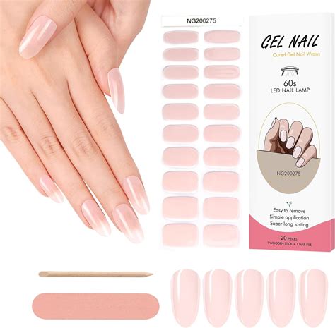 Amazon Kalolary 20PCS Gel Nail Polish Strips Adhesive Full Wrap