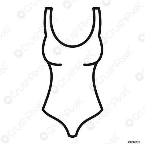 Hot Girl Swimsuit Icon Outline Style Stock Vector Crushpixel