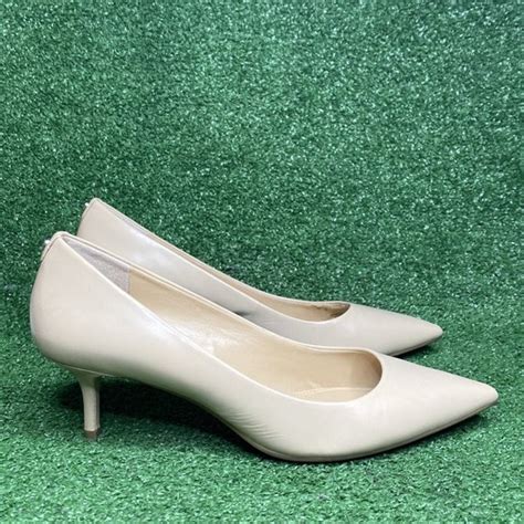 Michael Kors Shoes Michael Kors Nude Kitten Heels Leather Pointed Toe Slip On Pumps Size