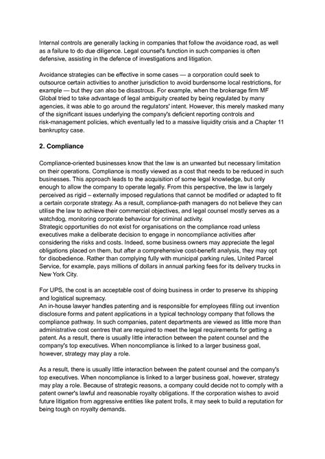 SOLUTION: The five pathways of corporate legal strategy - Studypool