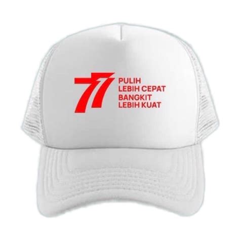 Jual Topi Trucker Putih HUT RI 77 HARI KEMERDEKAAN INDONESIA Shopee