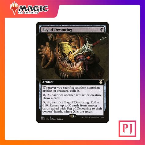 Mtg Bag Of Devouring Extended Art Afc Black Rare Normal