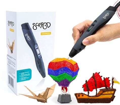 SCRIB3D Advanced 3D Printing Pen with Display - Includes Advanced 3D ...