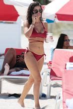 Alexandra Rodriguez Sexy Crimson Bikini At The Beach In Miami AZNude