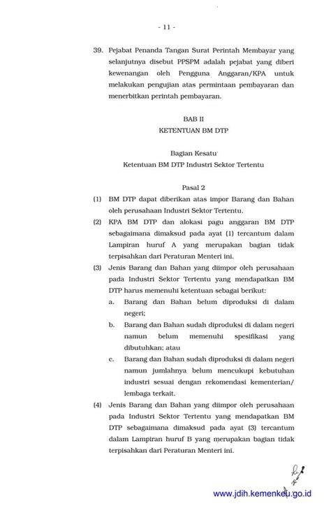 PERATURAN MENTERI KEUANGAN REPUBLIK INDONESIA NOMOR 68 PMK 010 2021