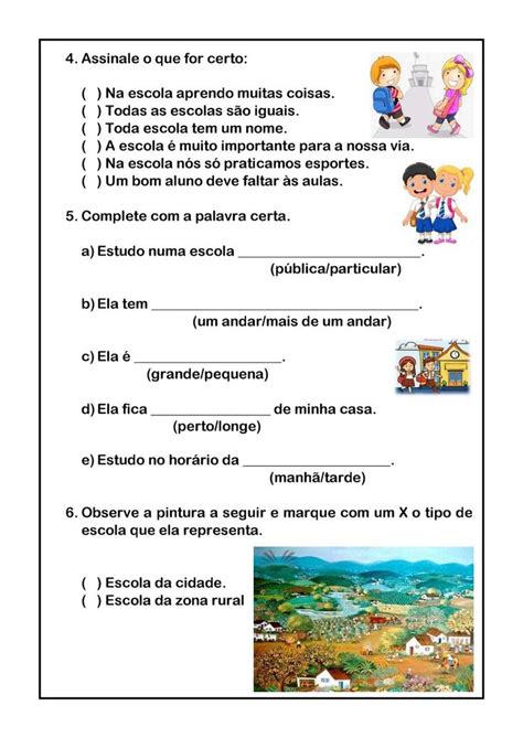 Geografia Escola Atividade De Geografia Sobre Escola Atividades