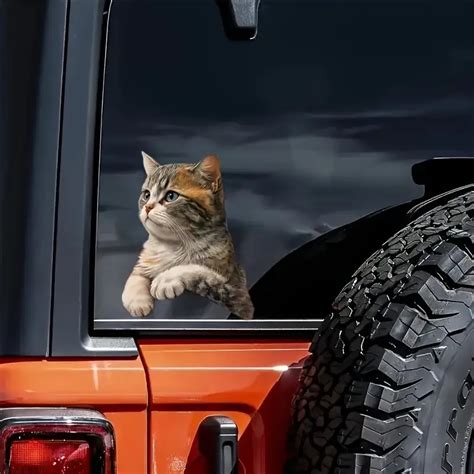 Cute Cat Stickers Car Rear Window Vinyl Sticker Wall Laptop Temu New