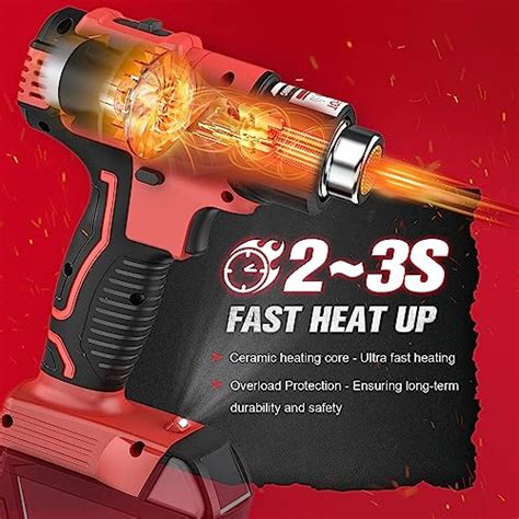 Snapklik Cordless Heat Gun For Milwaukee M Battery Livowalny V W Hot Air Gun I
