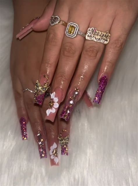 Pin By Olivia S Lifestyle On NAILS CLAWSS Quinceanera Nails Bling