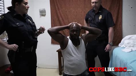 Milf Cops Interrogate Suspect By Taking His Big Black Cock