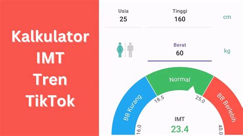 Kalkulator IMT Tren TikTok Ini Link Dan Cara Hitung Berat Badan Idealmu