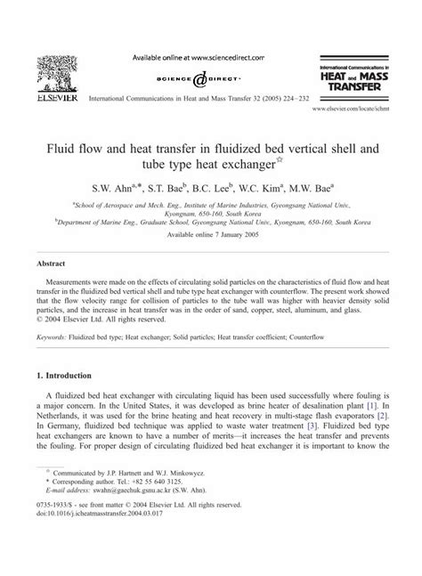(PDF) Fluid flow and heat transfer in fluidized bed vertical shell and ...