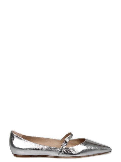 Stuart Weitzman Emilia Mary Jane Flat Ballerina In White Lyst