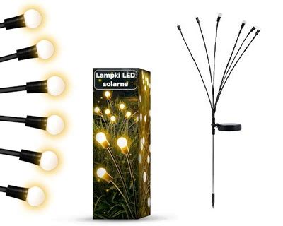 Lampa Solarna Ogrodowa Wbijana KULECZKI Białe 6 LED 72cm 15073992699