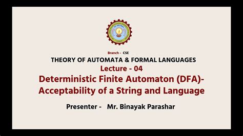 Theory Of Automata And Formal Languages Deterministic Finite Automaton