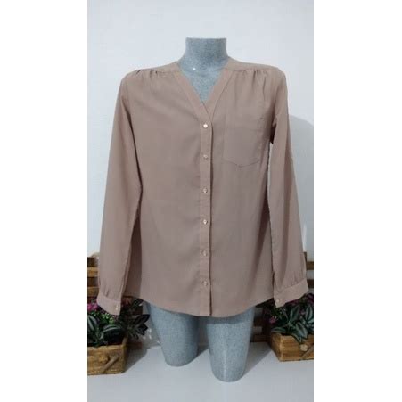 Camisa Manga Longa Nude Marca Citt Semi Nova Tamanho M Shopee Brasil