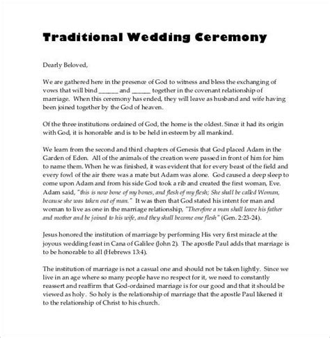 Wedding Ceremony Script Wedding