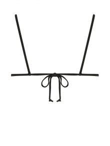 Zaful Bralette Plain String Bikini Top In Black Zaful