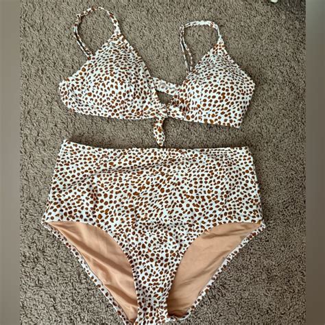 J Crew Swim J Crew Leopard Print Highwaisted Bikini Set Poshmark